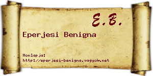 Eperjesi Benigna névjegykártya